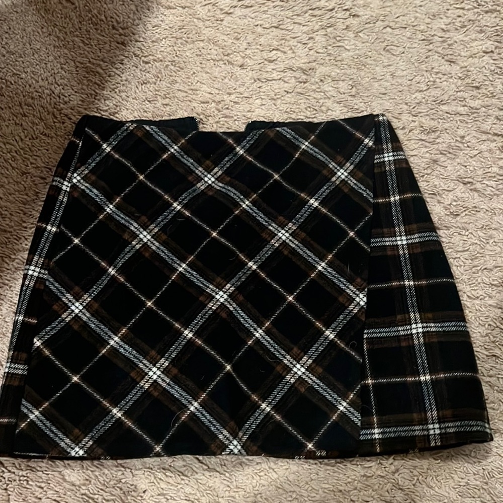 Hollister, high-rise plaid skirt